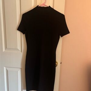 Nwt michael kors ribbed knit stretch black dress - small